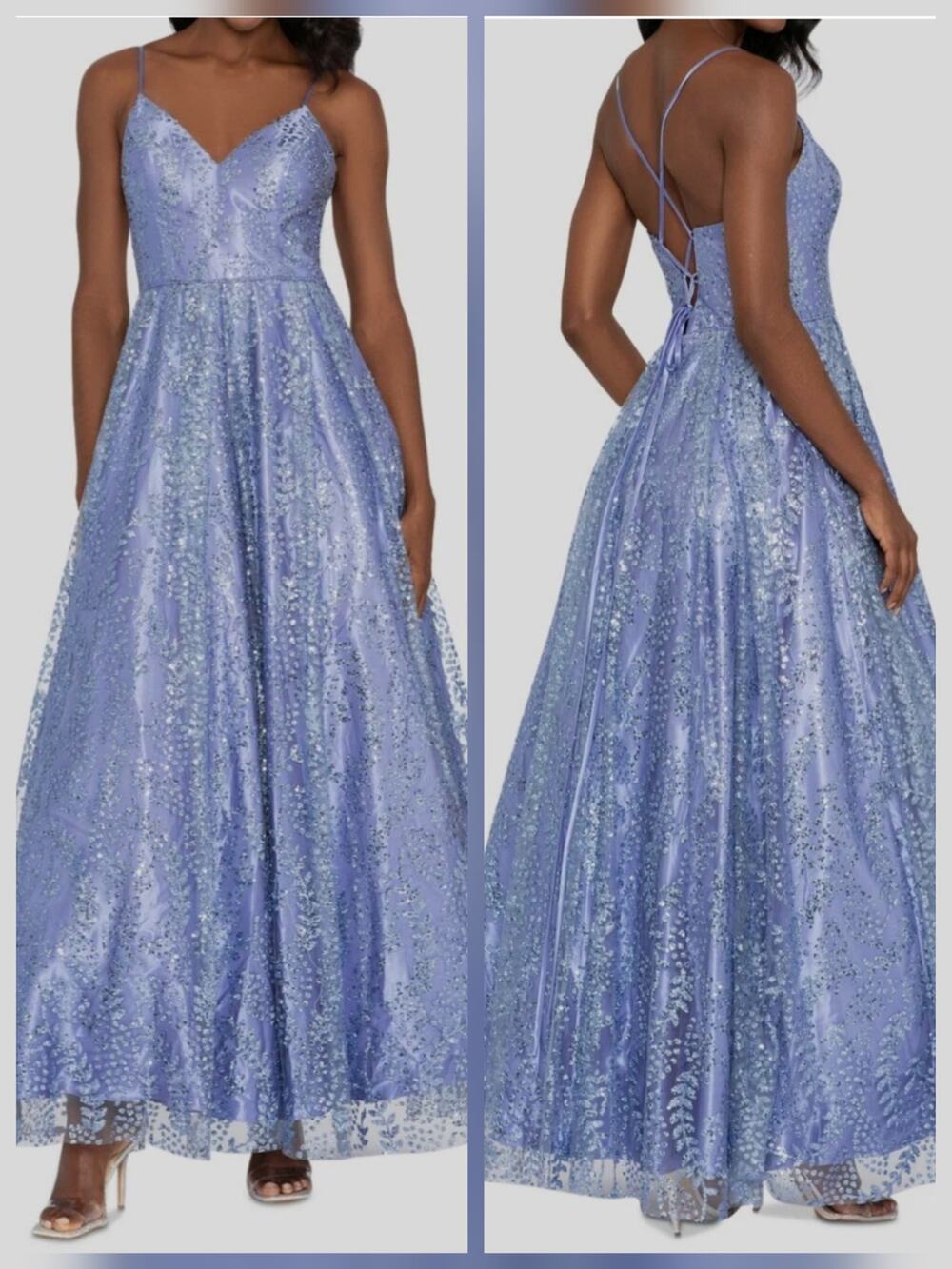 Blondie Nites - V-neck dress with sparkly mesh